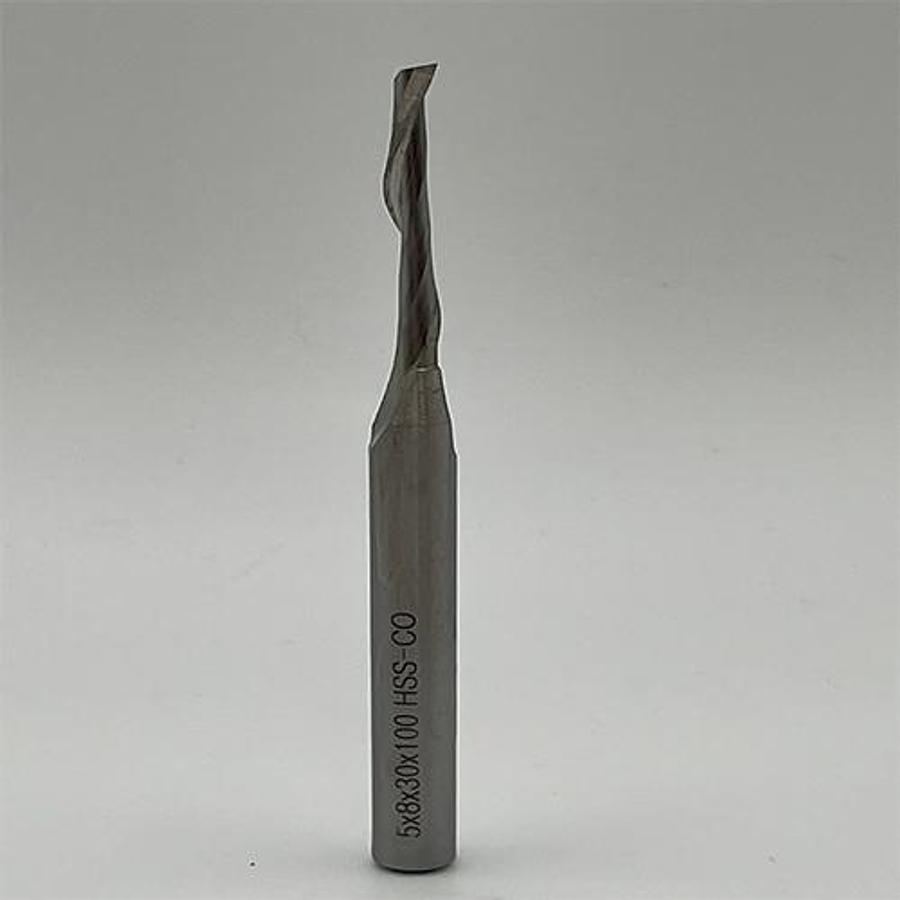 Snail Tools HSS Co Single Flute End Mill (5 x 8 x 35 x 100MM)