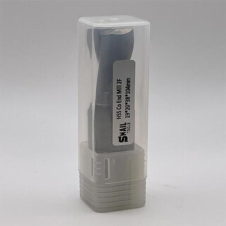 Snail Tools HSS Co Two Flute End Mill (19 x 20 x 38 x 104MM)