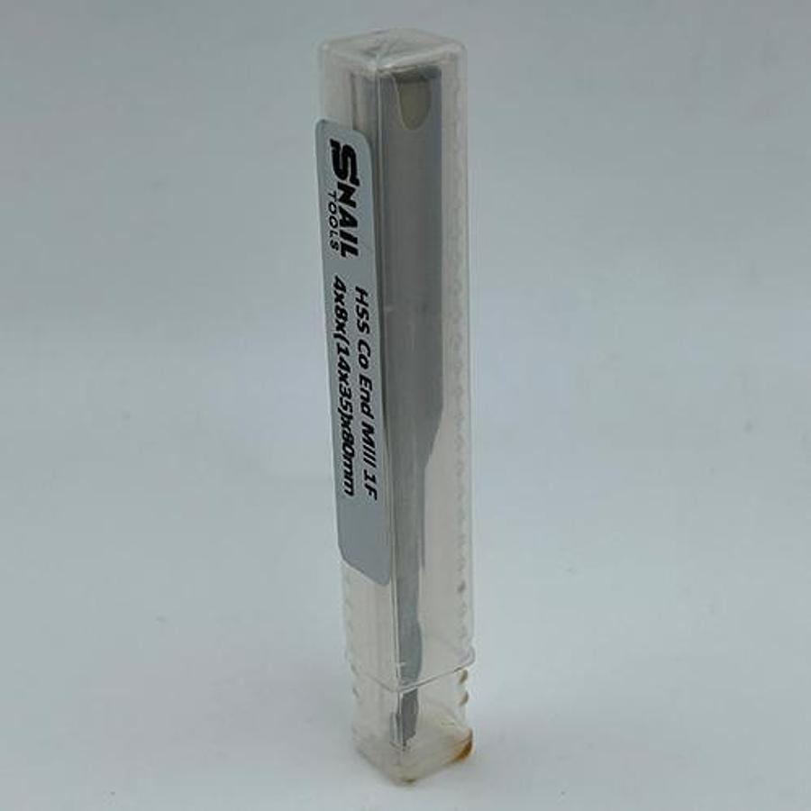 Snail Tools HSS Co Single Flute End Mill (4 x 8 x (14 x 35) x 80MM)