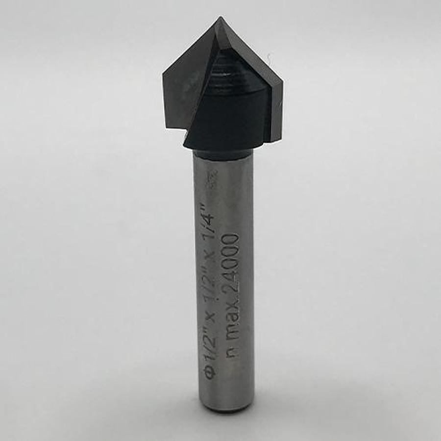 Snail Tools V-Groove Router Bit (1/2″ Dia x 1/4″ Cut)