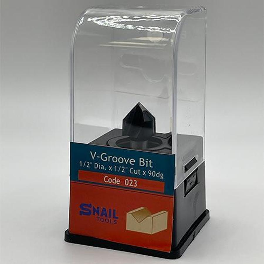 Snail Tools V-Groove Router Bit (1/2″ Dia x 1/2″ Cut)