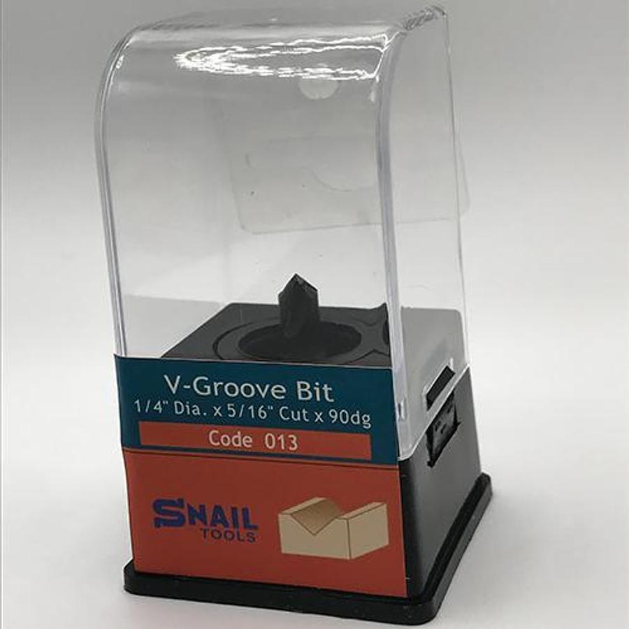 Snail Tools V-Groove Router Bit (1/4″ Dia x 5/16″ Cut)