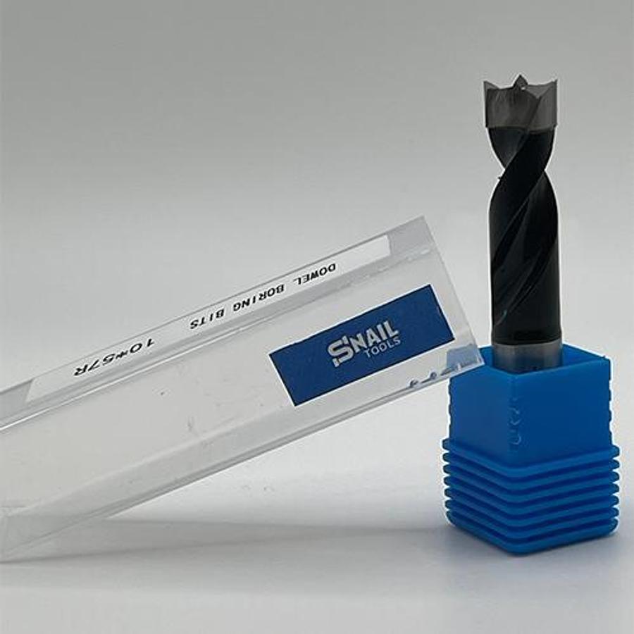 CARBIDE-TIPPED DOWEL BORING BIT β R/H β 10MM DIAMETER x 57MM LONG β 10MM SHANK