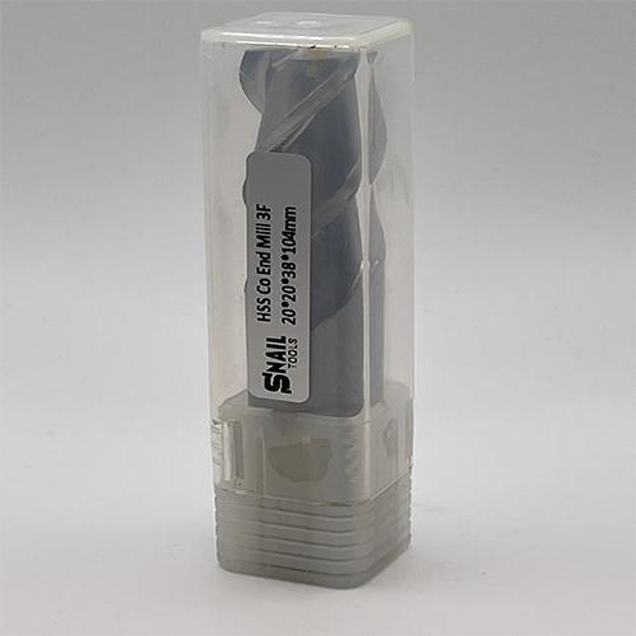 Snail Tools HSS Co Three Flute End Mill (20 x 20 x 32 x 104MM)