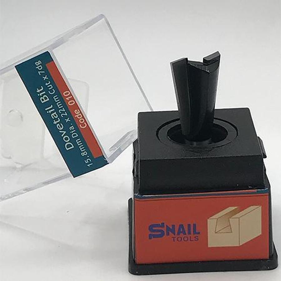Snail Tools Dovetail Router Bit (15.8mm Dia x 22mm Cut, 7° Angle)