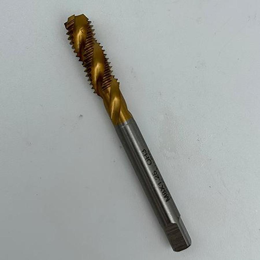 Snail Tools HSS M2 Spiral Flute Machine Tap (M8 x 1.25 Coarse Pitch)