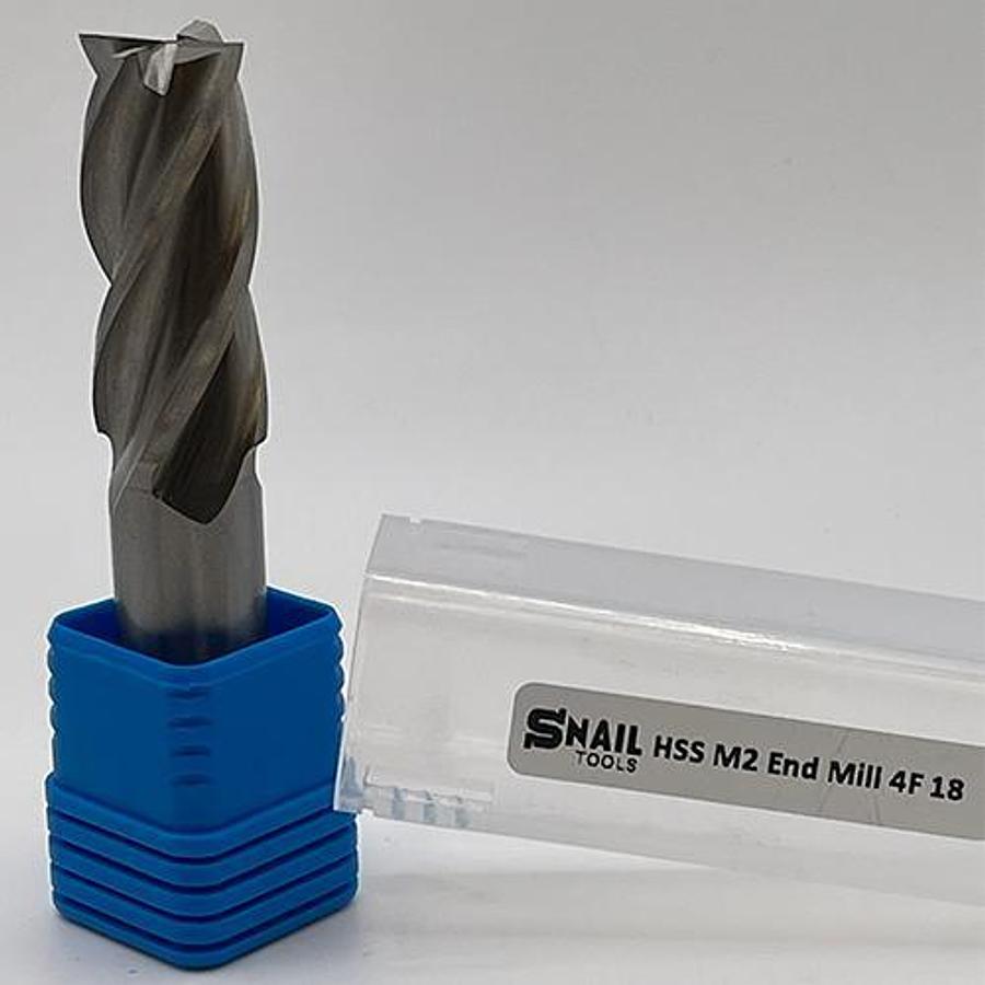 Snail Tools HSS M2 Four Flute End Mill (18.0mm Dia)