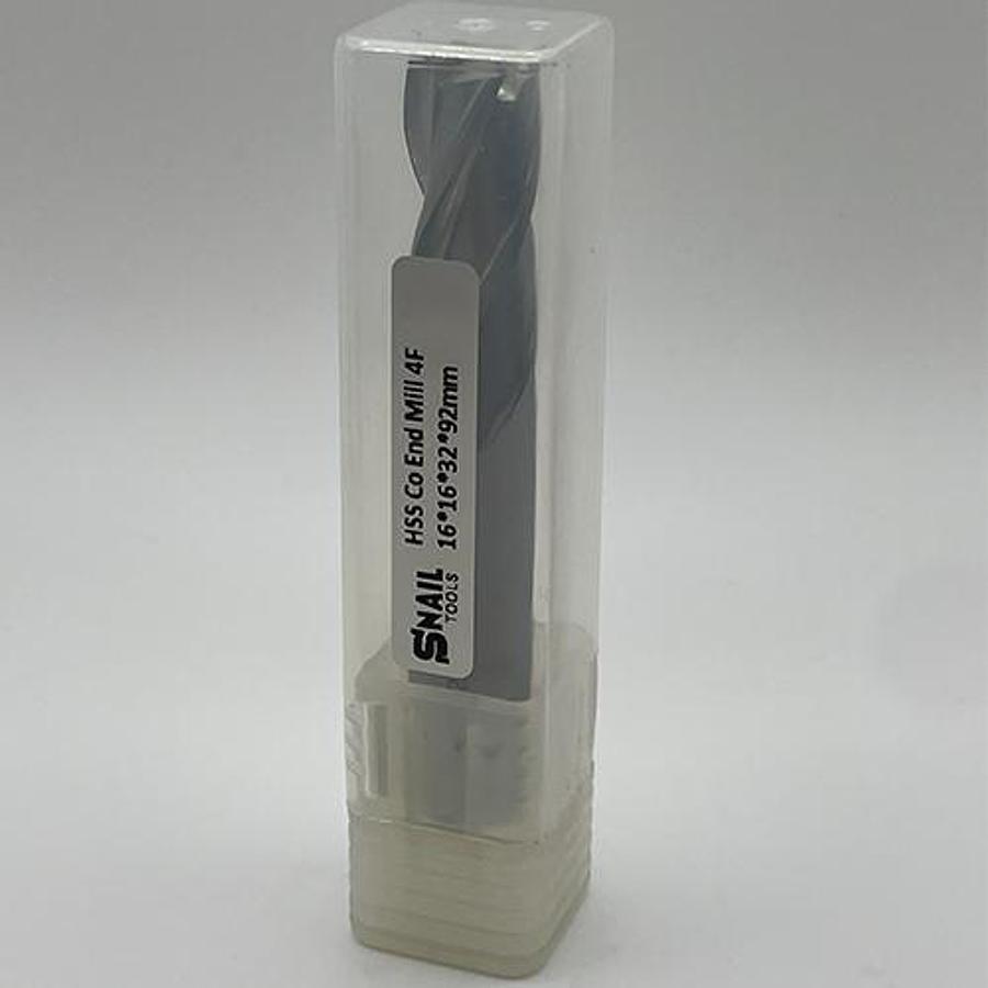 Snail Tools HSS Co Four Flute End Mill (16 x 16 x 32 x 92MM)