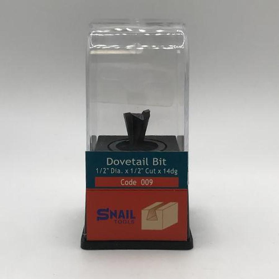 Snail Tools Dovetail Router Bit (1/2″ Dia x 1/2″ Cut, 14° Angle)