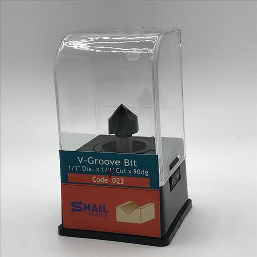 Snail Tools V-Groove Router Bit (1/2″ Dia x 1/4″ Cut)
