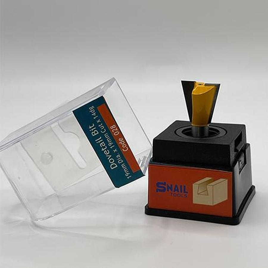Snail Tools Dovetail Router Bit (19mm Dia x 19mm Cut, 14° Angle) – (Yellow)