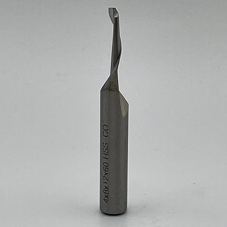 Snail Tools HSS Co Single Flute End Mill (4 x 8 x 12 x 60MM)