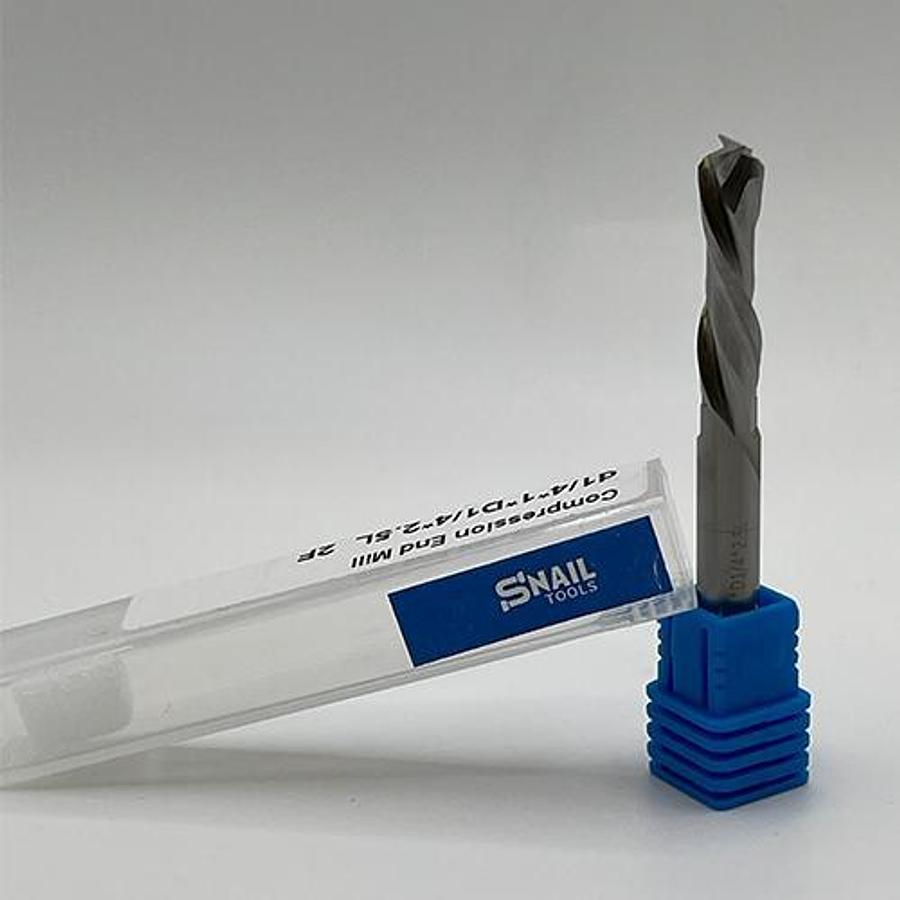 Snail Tools Carbide Compression End Mill (1/4″ Dia, 1″ Cut, 2 Flute)