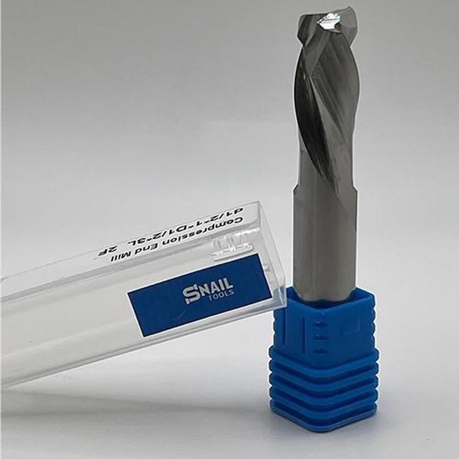 Snail Tools Carbide Compression End Mill (1/2″ Dia, 1″ Cut, 2 Flute)