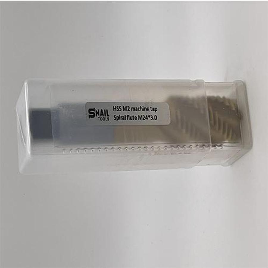 Snail Tools HSS M2 Spiral Flute Machine Tap (M24 x 3.0 Coarse Pitch)