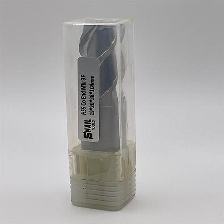 Snail Tools HSS Co Three Flute End Mill (19 x 20 x 38 x 104MM)