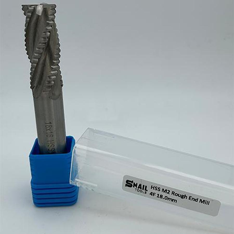 Snail Tools HSS M2 Roughing End Mill (18 x 16 x 35 x 85MM)