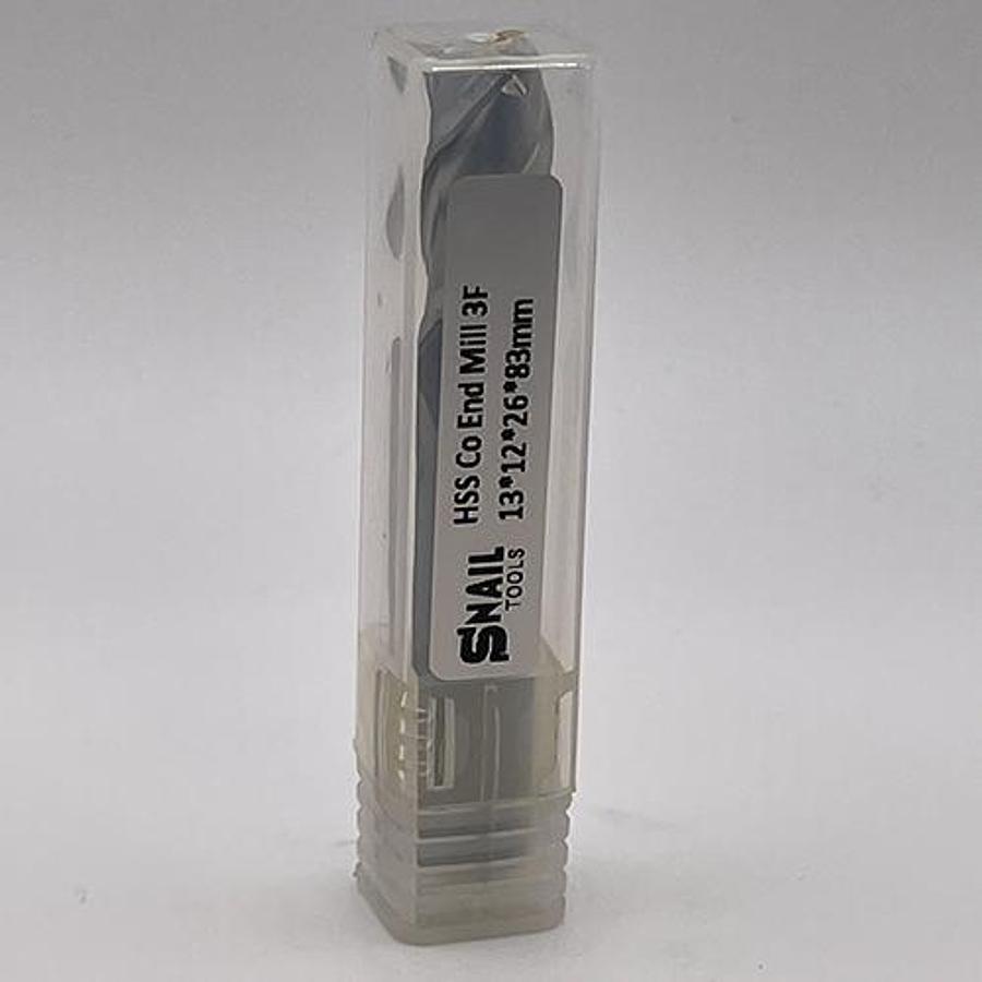 Snail Tools HSS Co Three Flute End Mill (13 x 12 x 26 x 83MM)