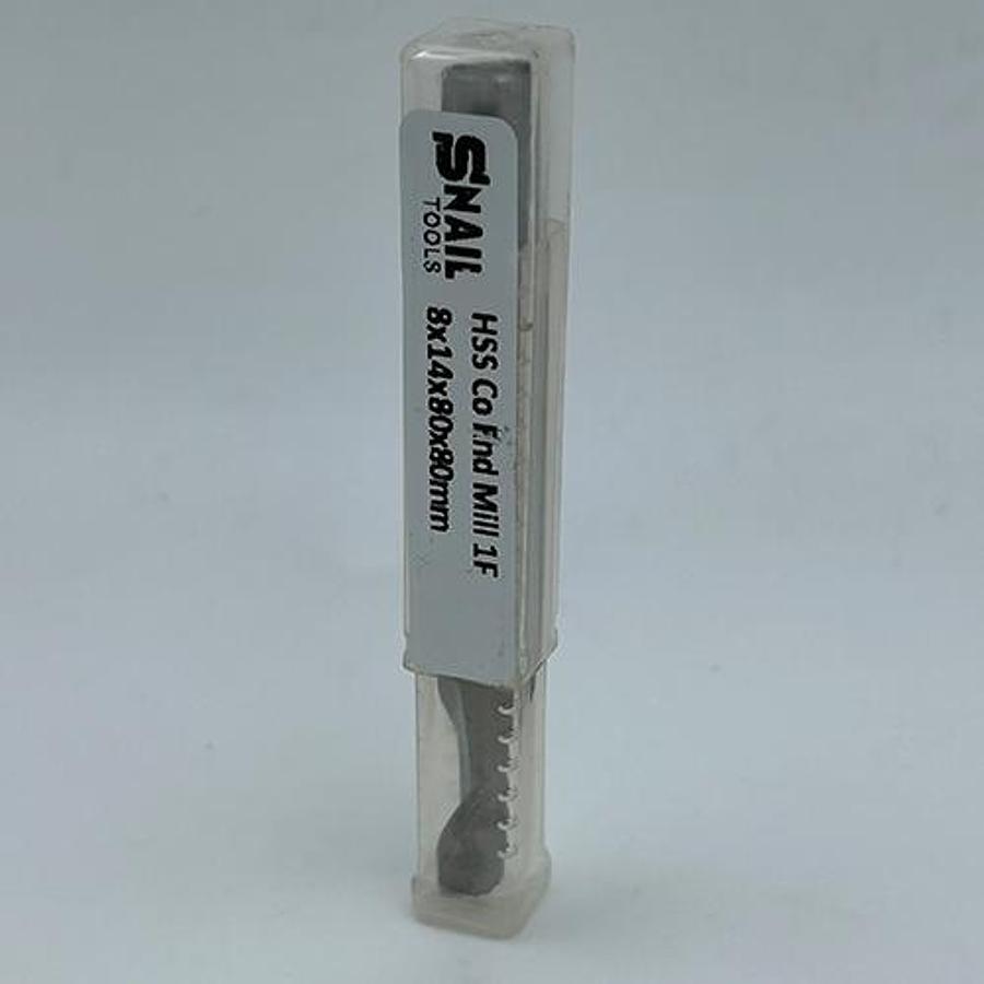 Snail Tools HSS Co Single Flute End Mill (8 x 8 x 14 x 80MM)