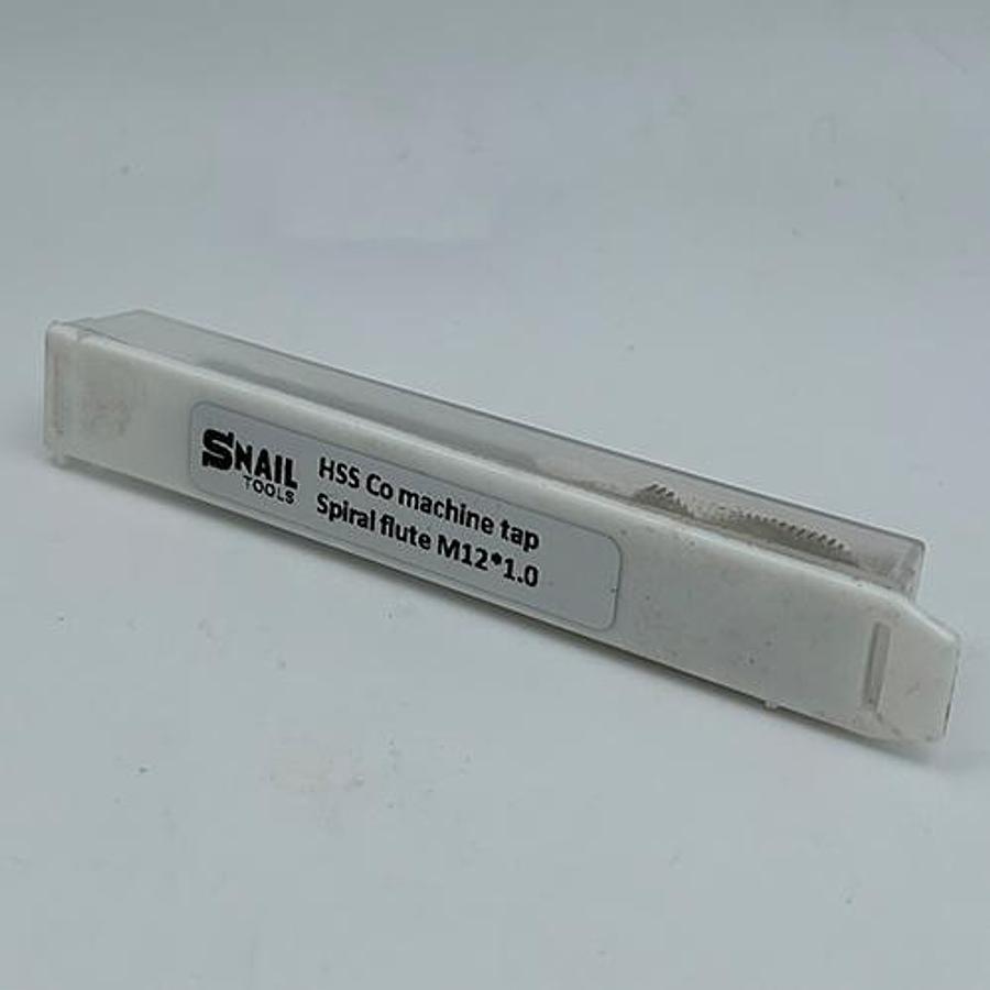 Snail Tools HSS M2 Spiral Flute Machine Tap (M12 x 1.0 Superfine Pitch)
