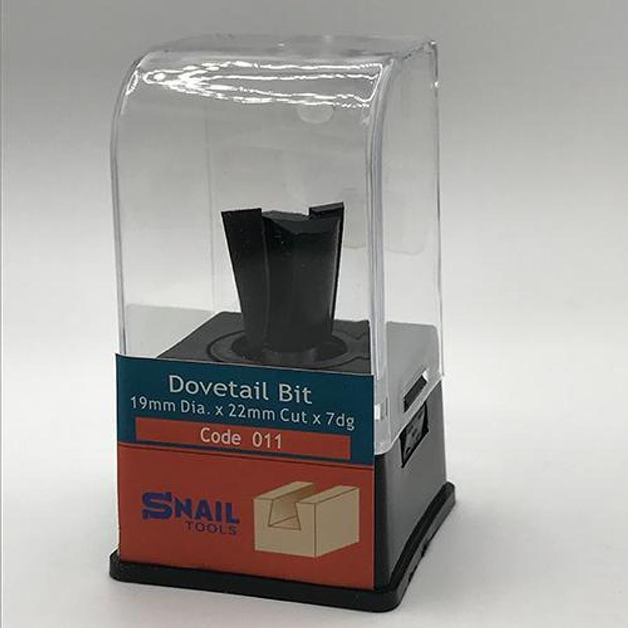 Snail Tools Dovetail Router Bit (19mm Dia x 22mm Cut, 7° Angle)