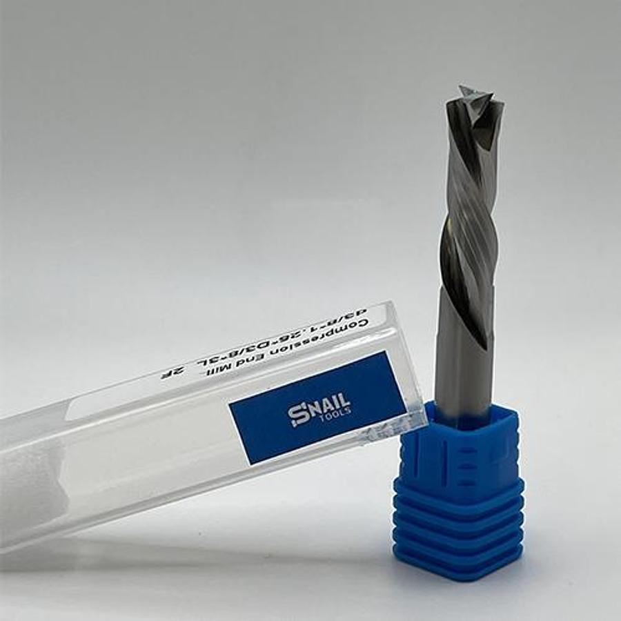Snail Tools Carbide Compression End Mill (3/8″ Dia, 1.25″ Cut, 2 Flute)