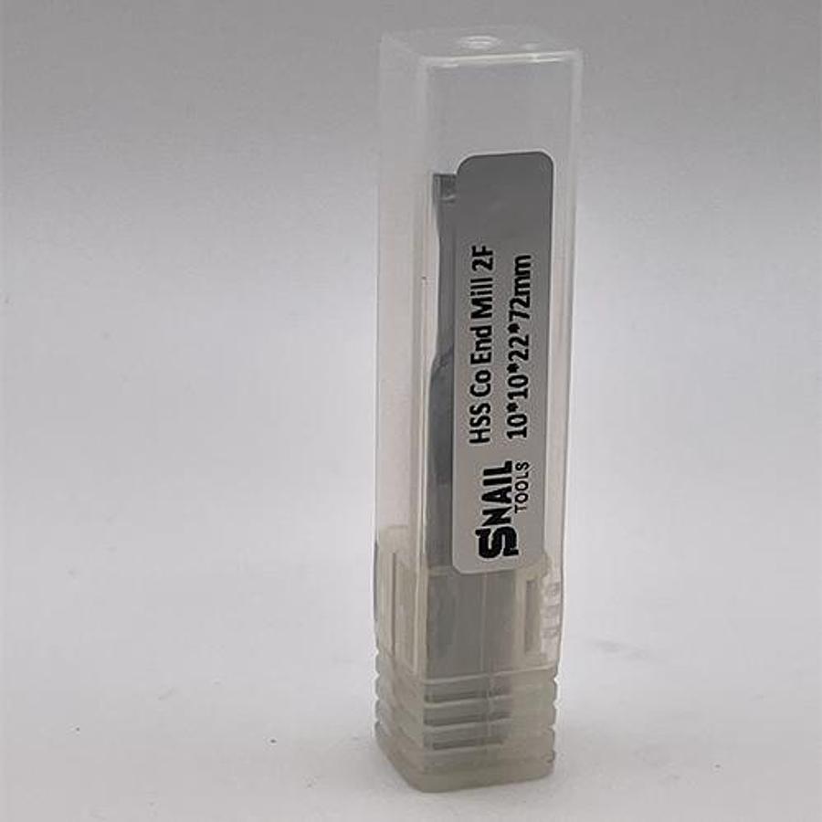 Snail Tools HSS Co Two Flute End Mill (10 x 10 x 22 x 72MM)