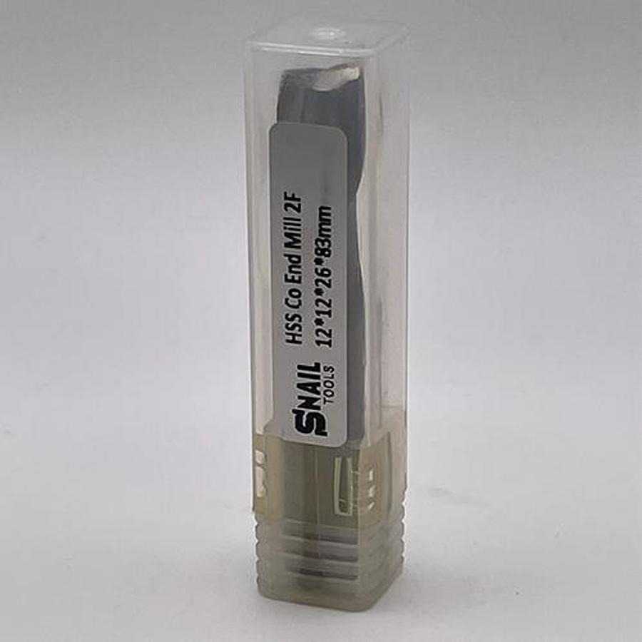 Snail Tools HSS Co Two Flute End Mill (12 x 12 x 26 x 83MM)