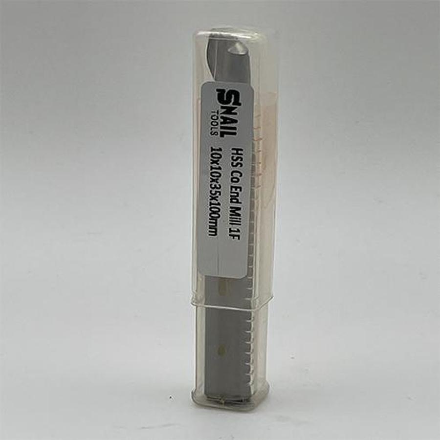 Snail Tools HSS Co Single Flute End Mill (10 x 10 x 35 x 100MM)