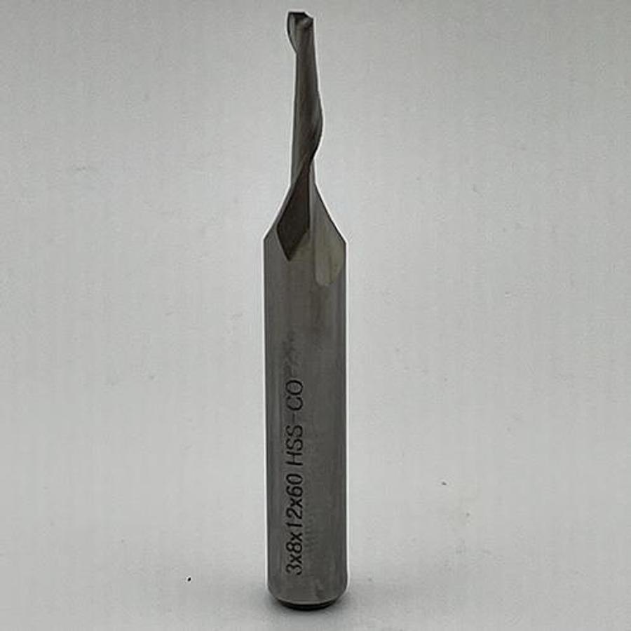 Snail Tools HSS Co Single Flute End Mill (3 x 8 x 12 x 60MM)