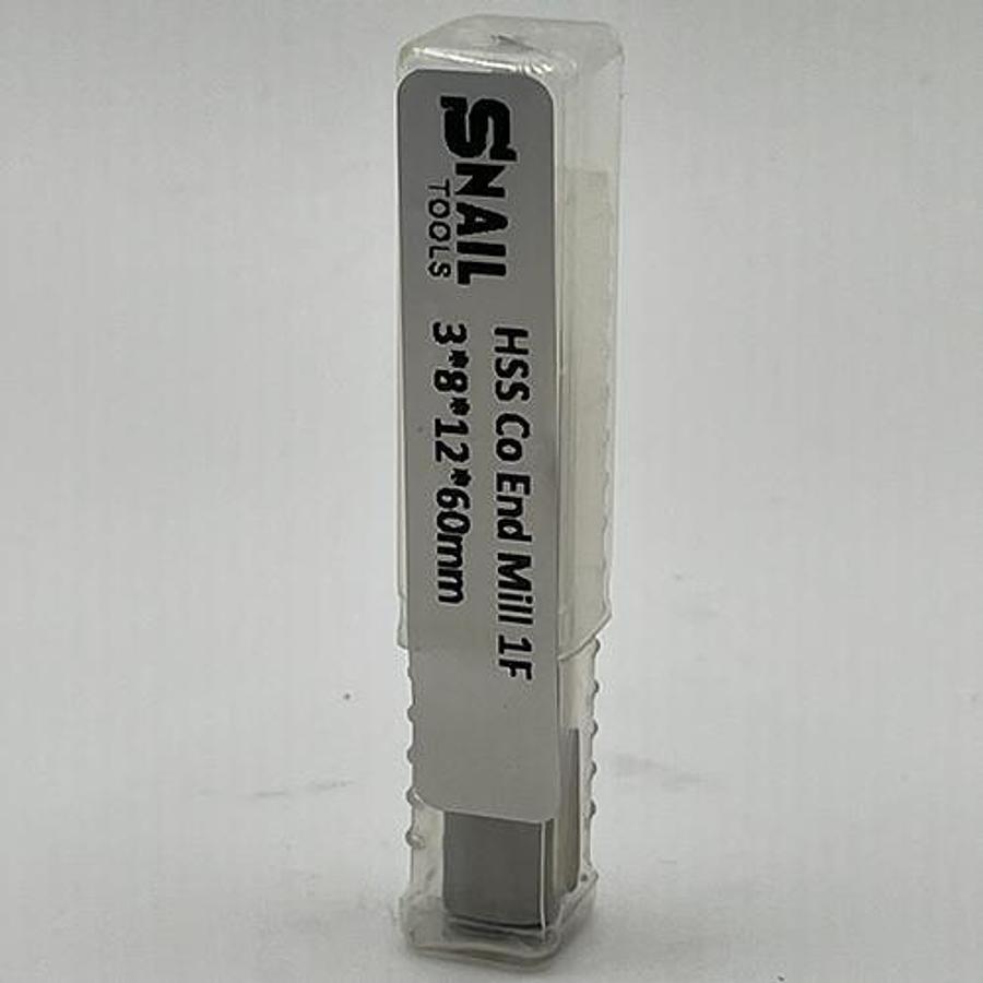 Snail Tools HSS Co Single Flute End Mill (3 x 8 x 12 x 60MM)