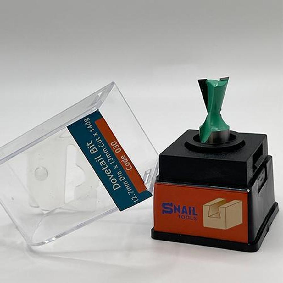 Snail Tools Dovetail Router Bit (12.7mm Dia x 13mm Cut, 14° Angle)