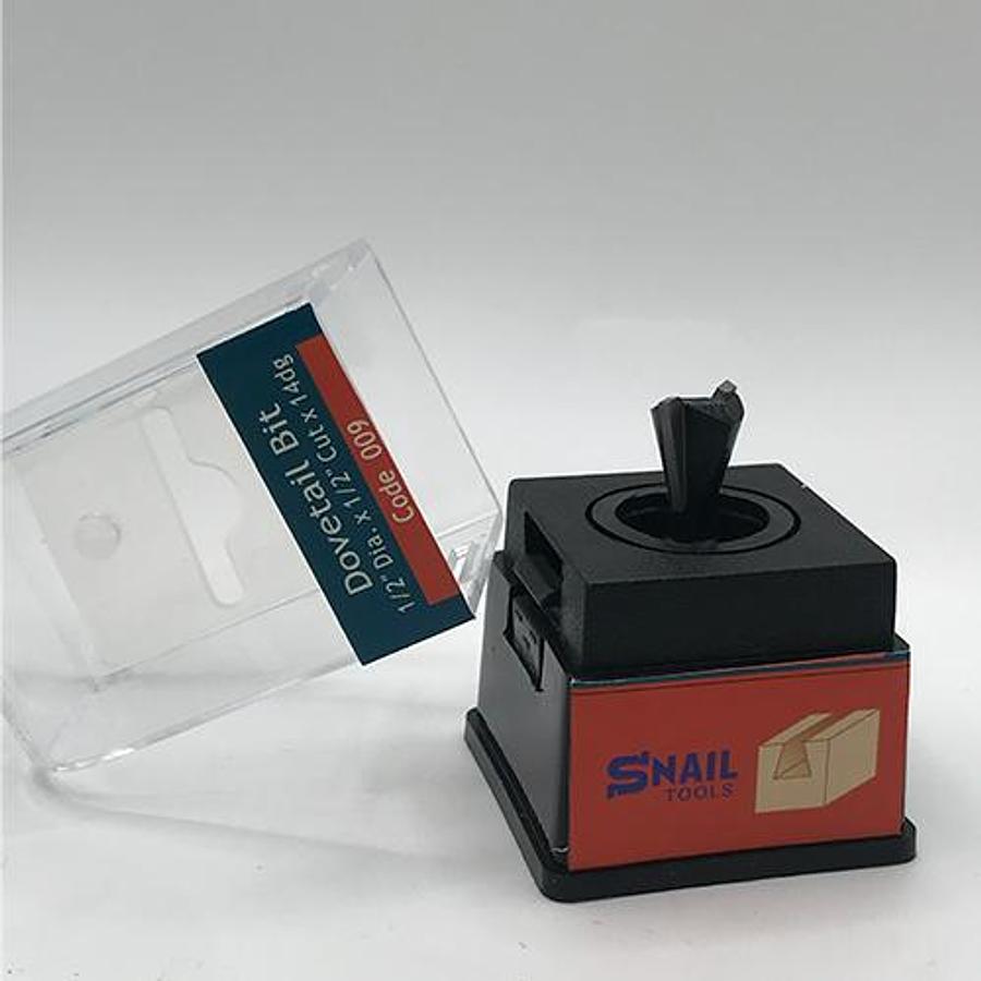 Snail Tools Dovetail Router Bit (1/2″ Dia x 1/2″ Cut, 14° Angle)