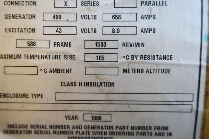 Used 1996 Caterpillar 3412 - 450 KVA