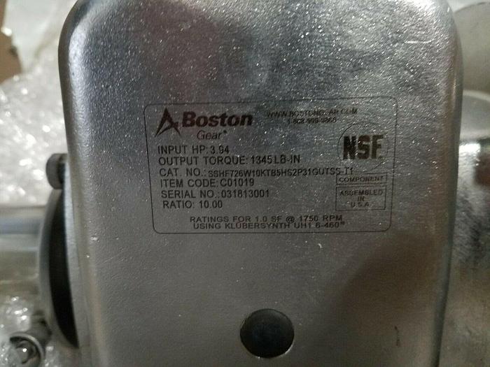 Used Feldmeier Pump with Boston Gear Drive Motor Stainless Steel Pharmaceutical