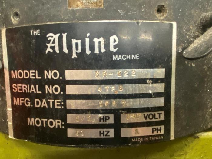 Used 1997 The Alpine Machine MR-222 ALuminum Cut Off Saw