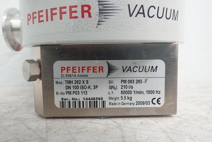 Used Pfeiffer TMH 262 X S DN 100 ISO-K, 3P Vacuum Turbo Pump with Controller TC100