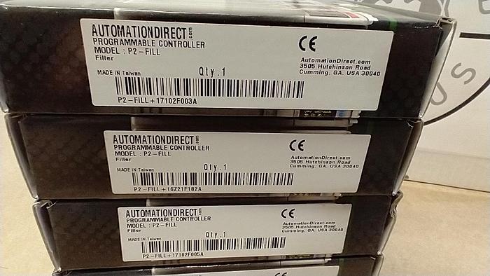Used Lot of ( 5 ) total Automation Direct P2-FILL Filler modules Cases production 2000 GH113