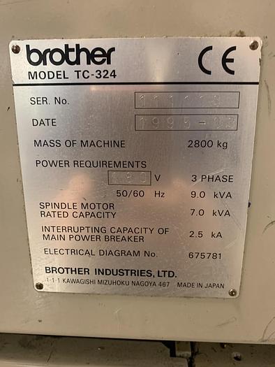 Used BRUGT VERTIKALT BEARBEJDNINGSCENTER FABRIKAT BROTHER, MODEL TC 324
