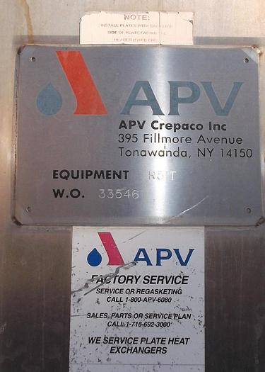 Used Heat Exchanger, Plate, 1100 SF, S/st, APV, (240) Plates #S740203