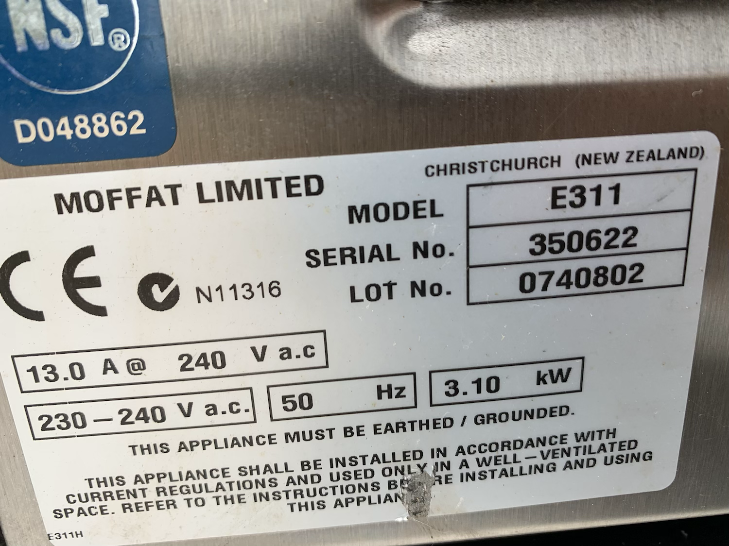 Used Blue Seal Turbofan Oven