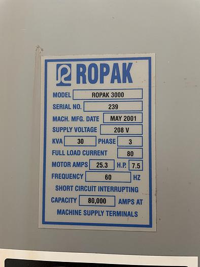 Used Ropak 2.5" packeting machines 1200 /min