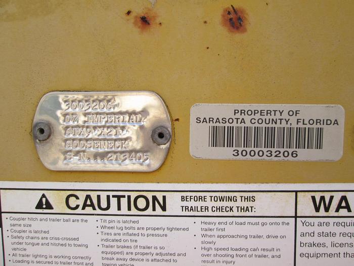 Used 2007 Imperial trailers  Deck over gooseneck equipment