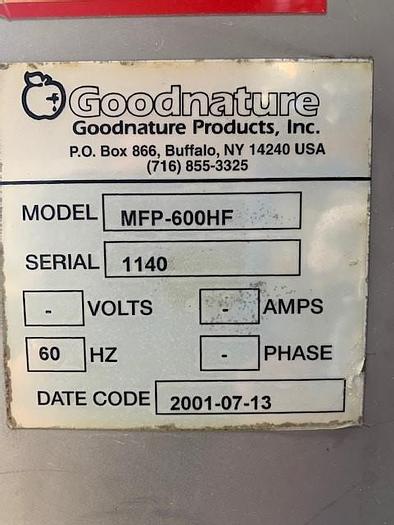 Used GoodNature Pasteurizer  MFP-600 HF-1