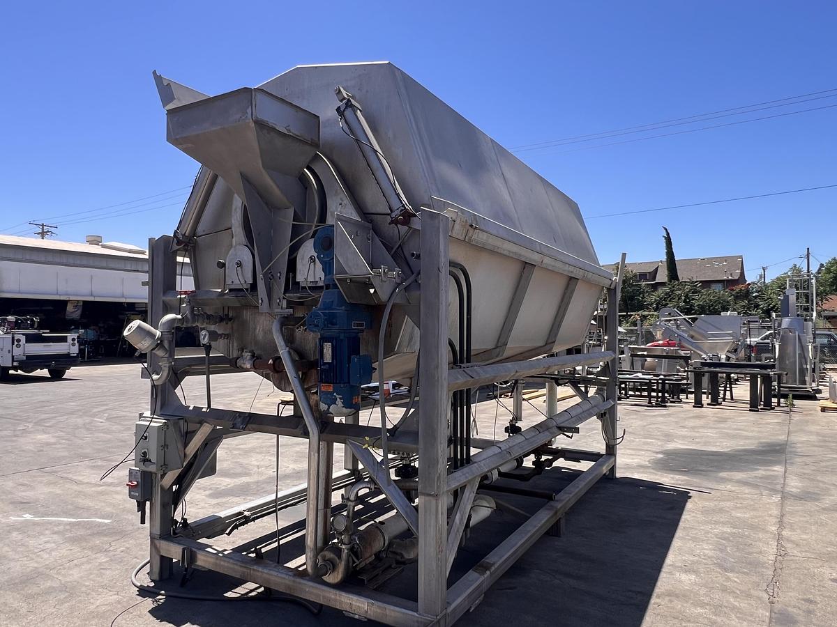 Used Lyco 60” diameter x 12’ long stainless steel hot water rotary blancher