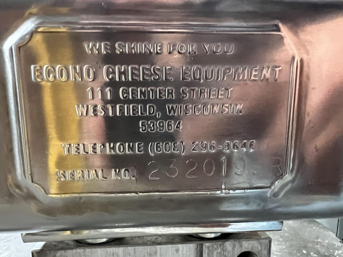 Used Econo Cheese stainless teel two-way pnuematic cheese block cutter