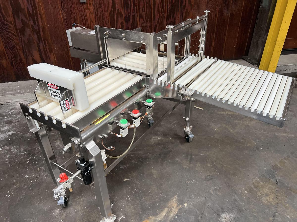 Used Econo Cheese stainless teel two-way pnuematic cheese block cutter