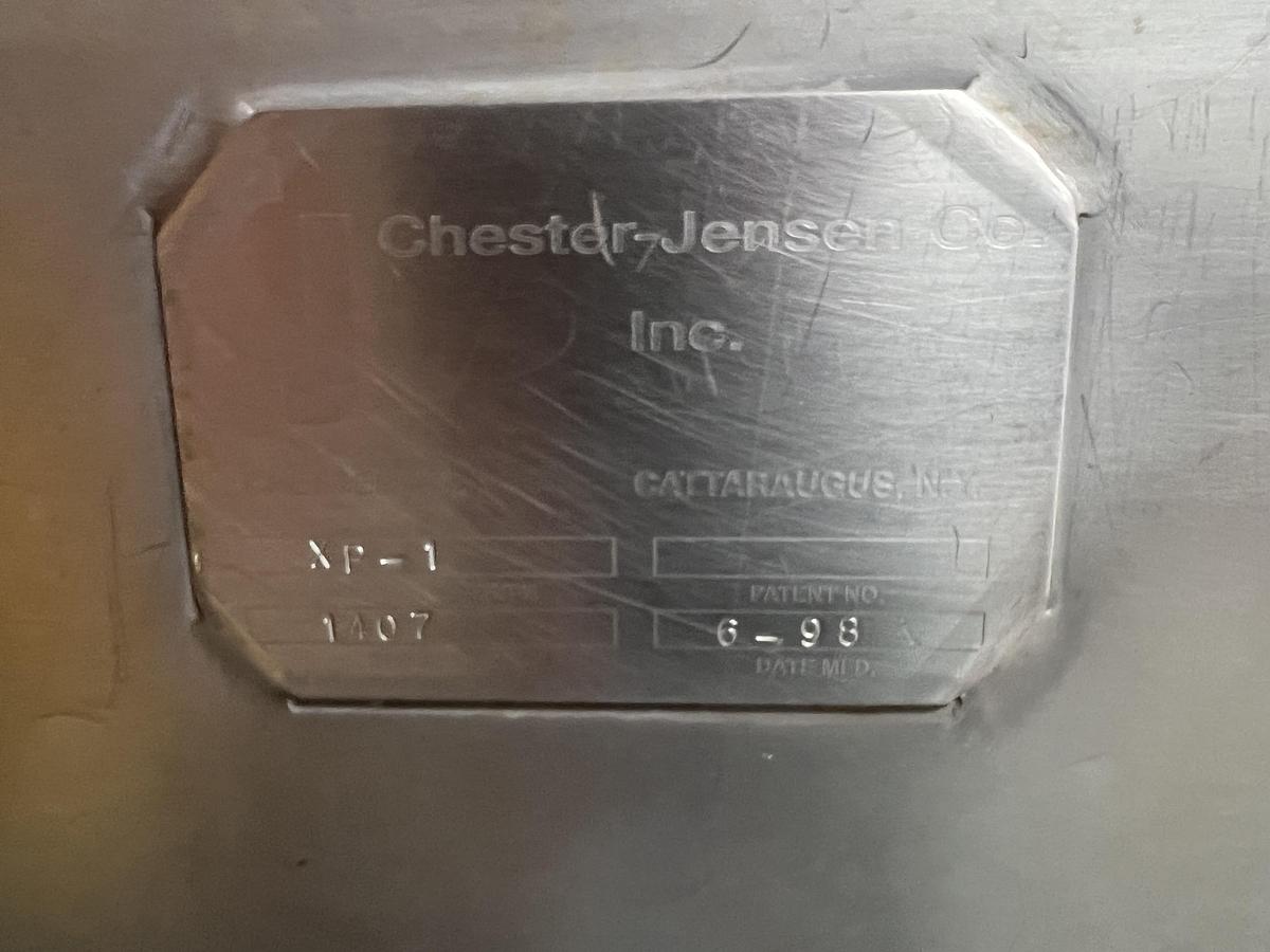 Used Chester-Jensen model XP-1 350 gallon stainless steel rectangular cooking and cooling tank with two removable baskets