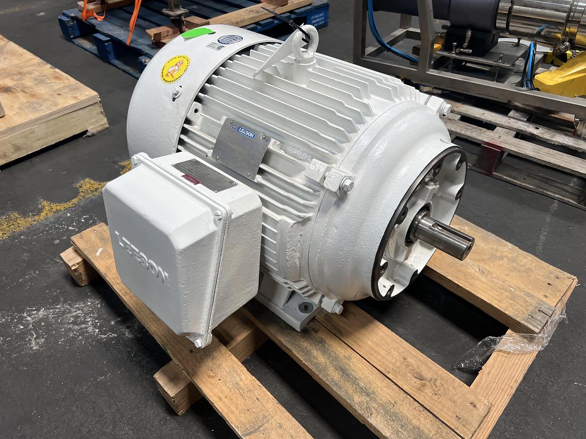 Used Corenco 60hp 3570rpm C-face drive motor for a model M15DA disintegrator