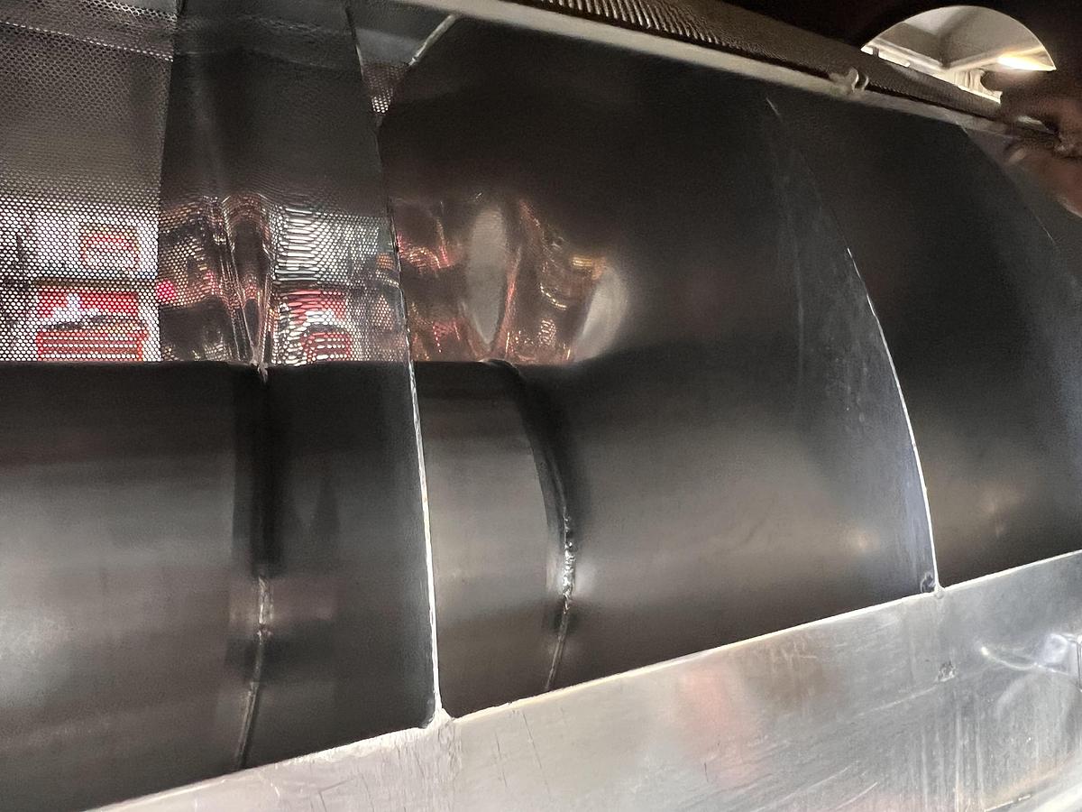 Used Hughes 48" diameter x 8' long stainless steel hot water rotary blancher